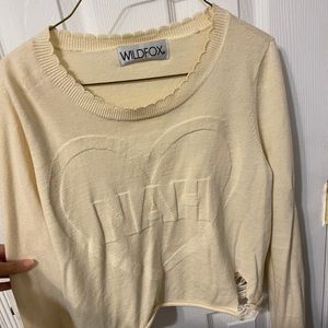 Wild fox sweater material baby yellow long sleeve